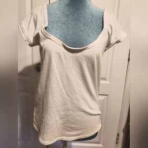 We The Free White Fitted Cap Sleeve Tee NWOT